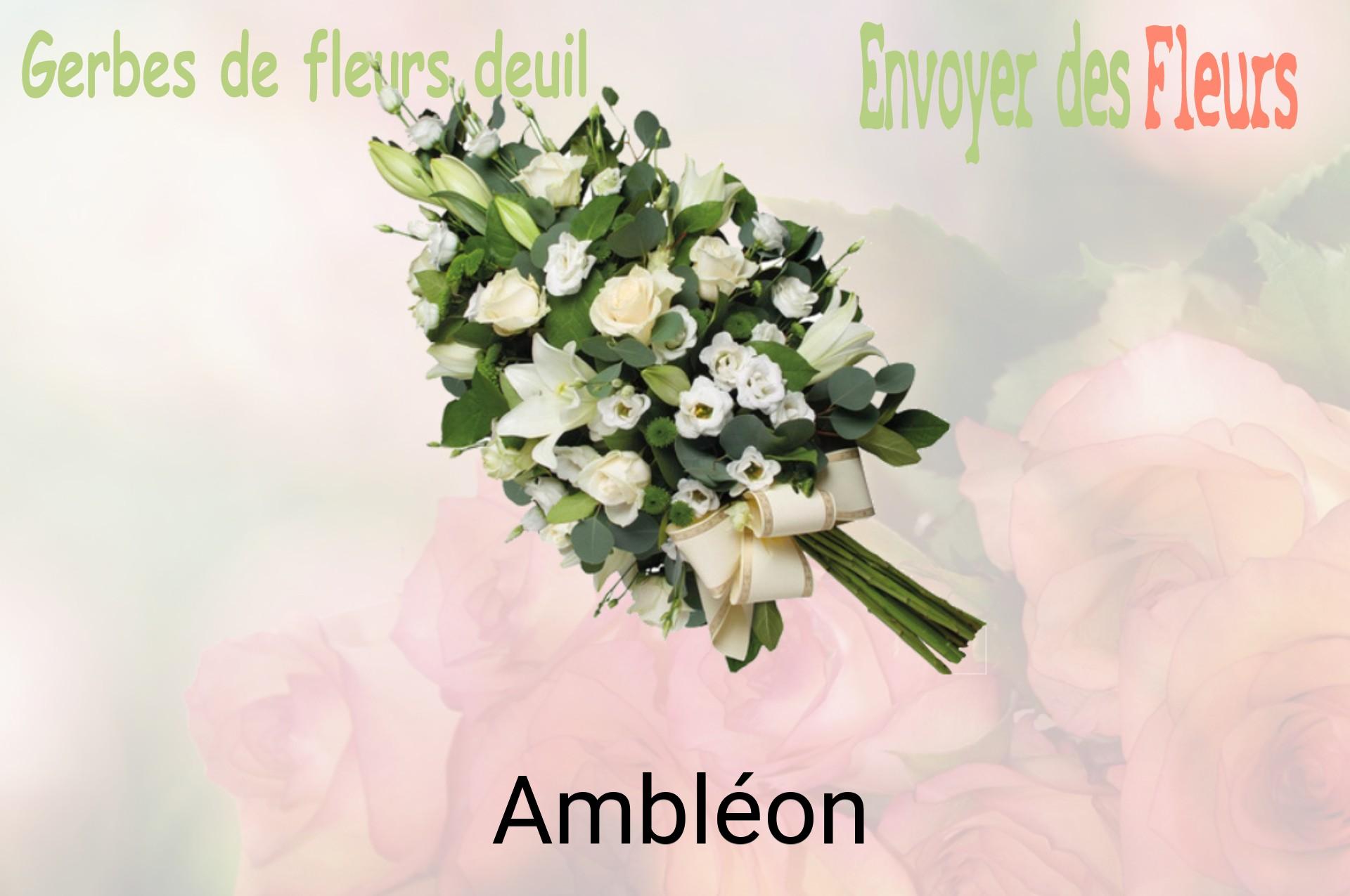 Gerbe de fleurs de deuil livrée à Ambléon